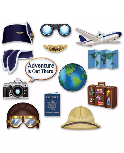 Kit photobooth Tour du Monde 13 accessoires