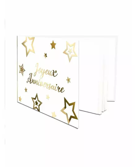Verjaardag gastenboek goud wit