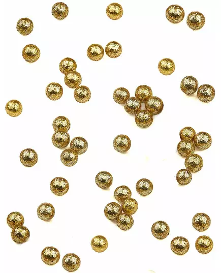 Mini gouden glitterballetjes 8 mm 10 gr