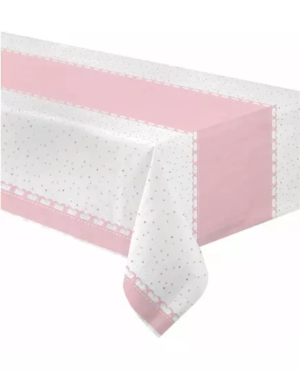 Roze harten papieren tafelkleed 120 x 180 cm