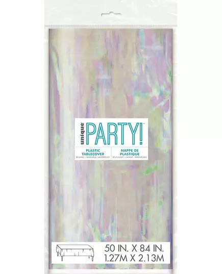 Iriserend plastic tafelkleed 127 x 213 cm