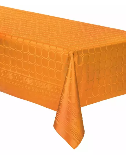 Nappe en rouleau de papier damassé orange 6 m
