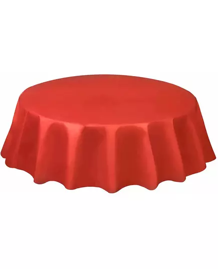 Nappe ronde jetable en plastique rouge 2m13