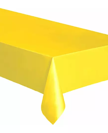 Nappe rectangulaire en plastique jaune 137 x 274 cm