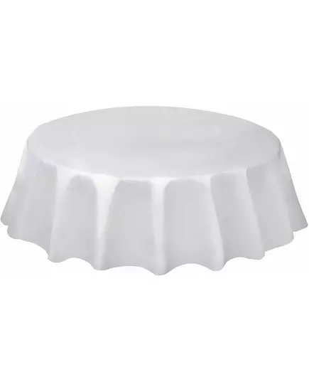 Nappe ronde en plastique blanche 213 cm