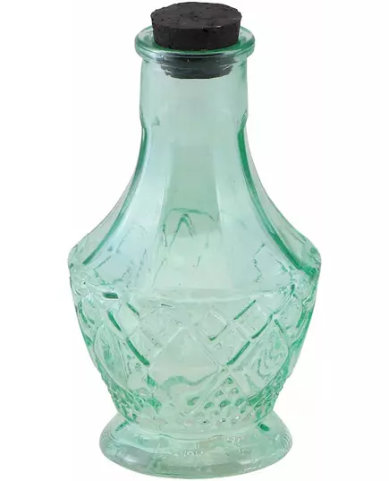 Klein groen glazen flesje 11,5 cm