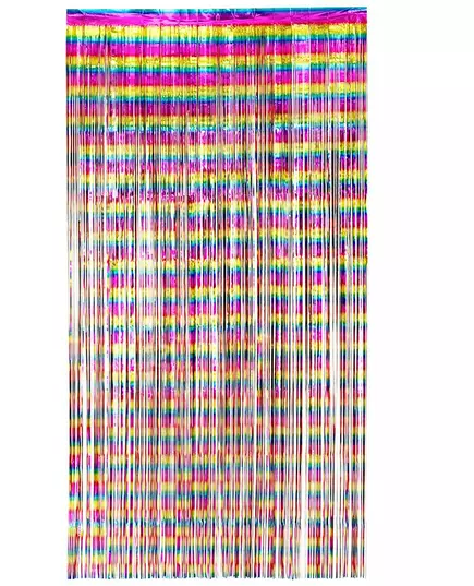Regenboog glittergordijn 200 x 100 cm