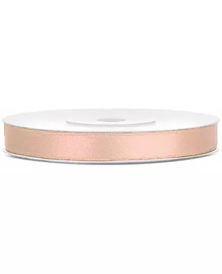 Ruban satin pêche clair 0.6 cm x 25 m