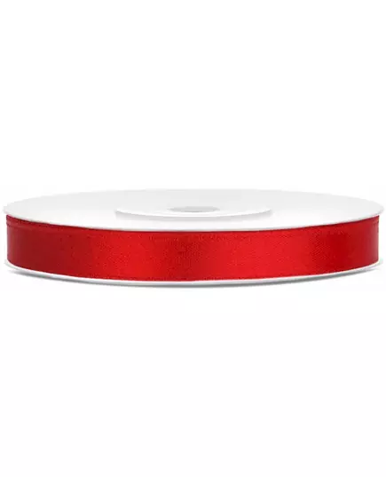 Ruban satin rouge 0.6 cm x 25 m