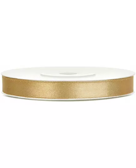 Goud oker satijnen lint 0,6 cm x 25 m