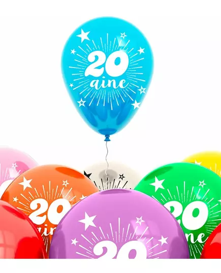 Sachet 8 ballons 20 ans