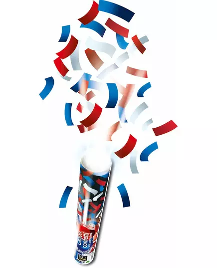 Tube lanceur de confettis rectangle tricolore 30 cm