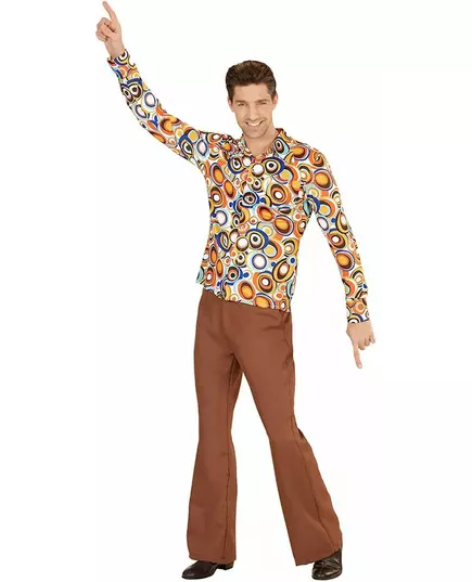 Groovy jaren 70 bubbel blouse voor mannen, Maat: Small/Medium
