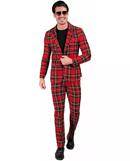 Volwassen Schots tartan-printkostuum, Maat: Small