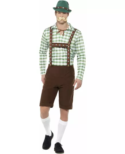 Groen en bruin Beiers kostuum voor volwassenen, Maat: Medium
