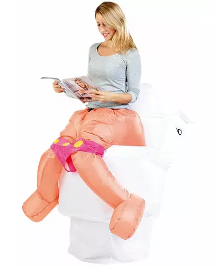 Opblaasbaar toiletkostuum voor volwassenen