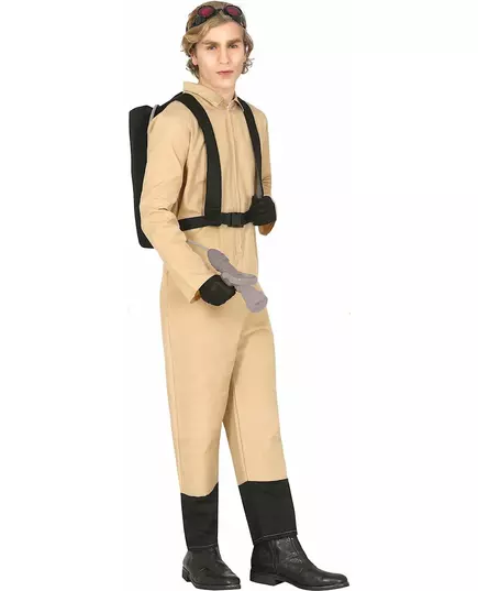 Déguisement attrapeur de fantôme avec sac adulte, Taille: Medium (48–50)