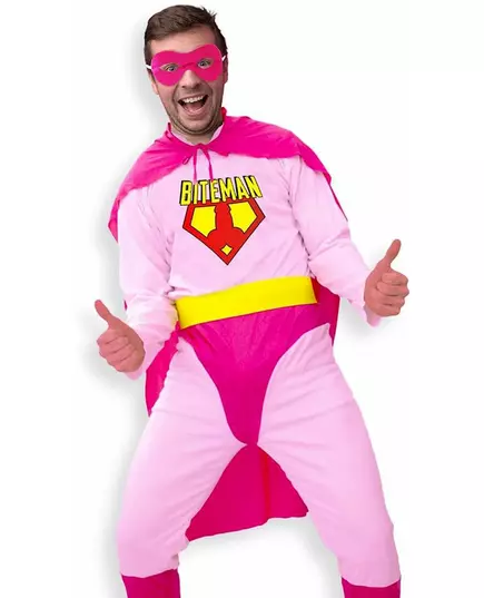 Roze Biteman kostuum voor mannen