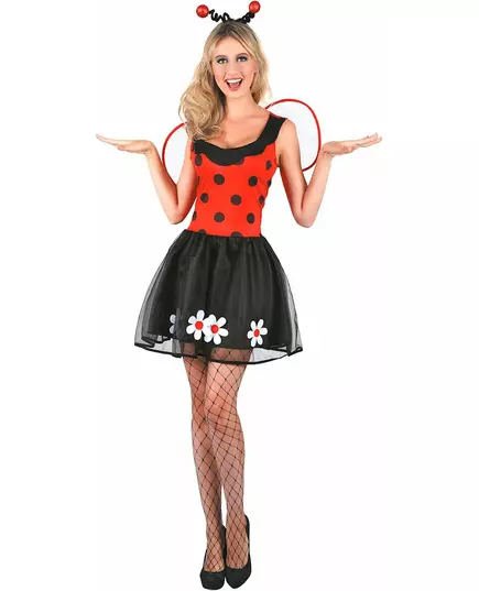 Déguisement coccinelle rouge et noir femme, Taille: Small