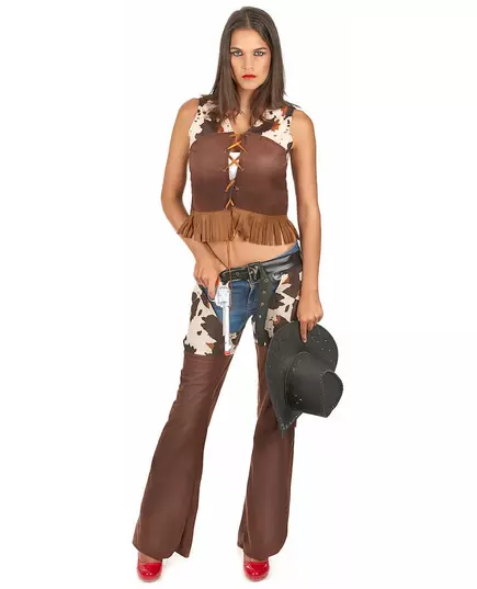 Cowgirl kostuum met chaps voor vrouwen, Maat: Medium