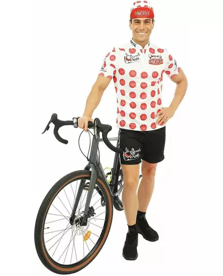 Déguisement cycliste blanc et rouge Sauciflex homme, Taille: Large/X-Large