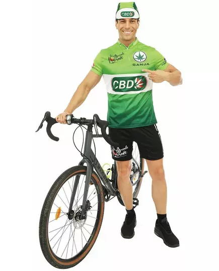 Déguisement cycliste vert CBD homme, Taille: Large/X-Large