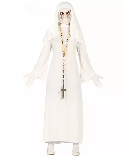 Déguisement nonne blanche fantôme femme, Taille: Medium (38–40)