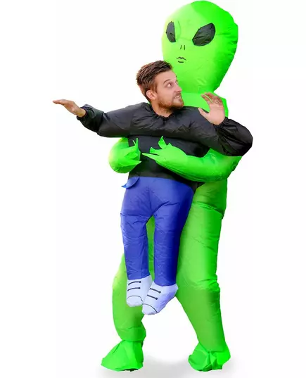 Opblaasbar buitenaards kostuum voor volwassene alien