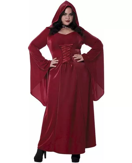 Grote maat rood gothic kostuum voor dames, Maat: X-Large (44/46)