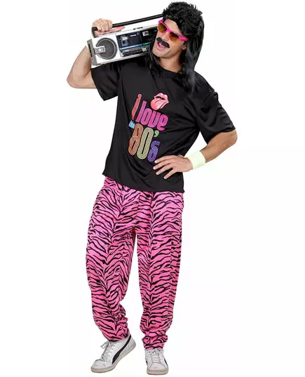 Déguisement jogging I love 80's homme, Taille: Medium/Large