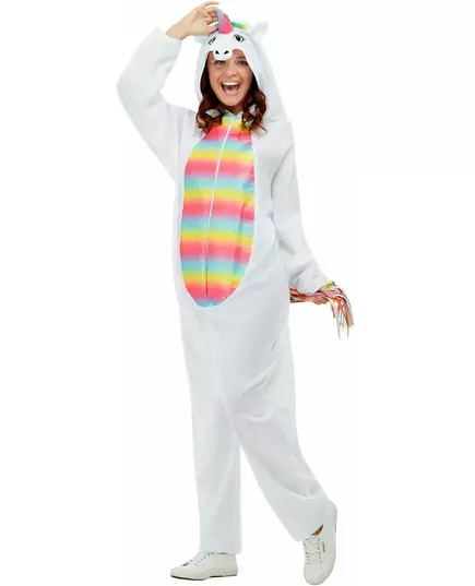 Déguisement licorne blanche et multicolore adulte, Taille: Small
