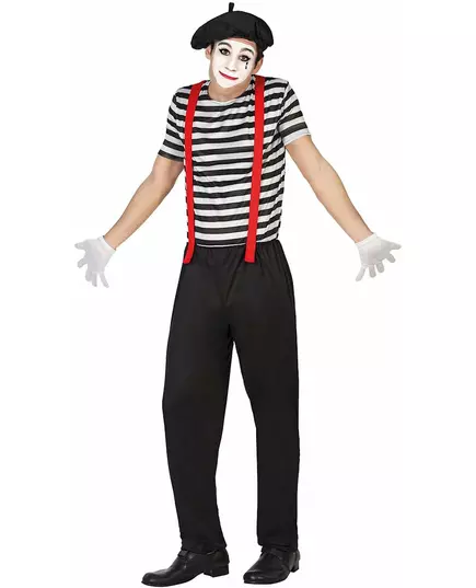 Déguisement mime pantalon homme, Taille: Medium/Large