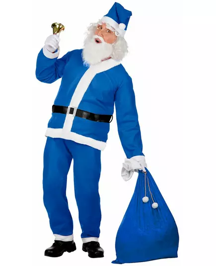 Verkleedpak Kerstman blauw voor heren