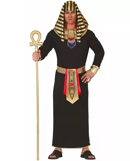 Costume de pharaon noir et or pour hommes, Taille: Medium (48–50)