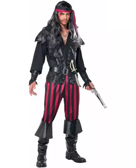 Déguisement Pirate à rayures homme, Taille: Medium