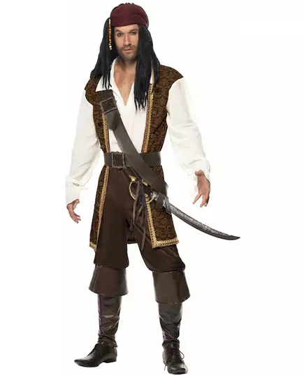 Déguisement pirate marron homme, Taille: Medium