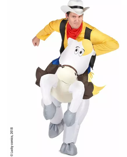 Opblaasbaar Lucky Luke™ op Jolly Jumperkostuum
