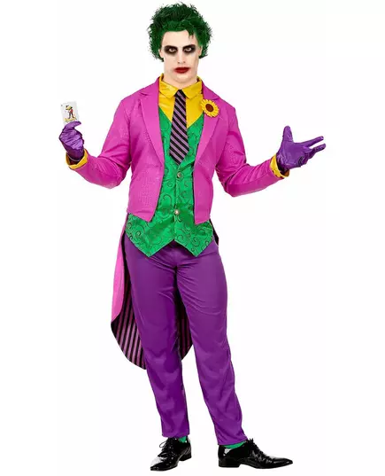 Déguisement psychopathe fou violet homme, Taille: Medium