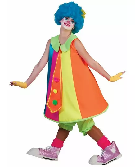 Déguisement robe clown fluo femme