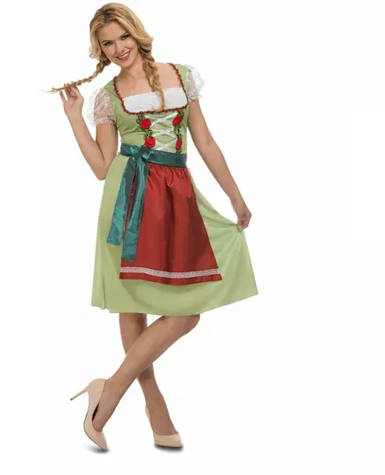 Groene jurk kostuum bierfeest voor dames, Maat: Small