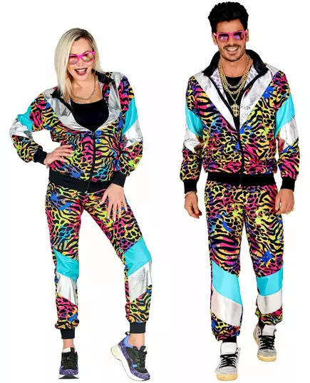 Déguisement survêtement imprimé animal multicolore adulte, Taille: Small