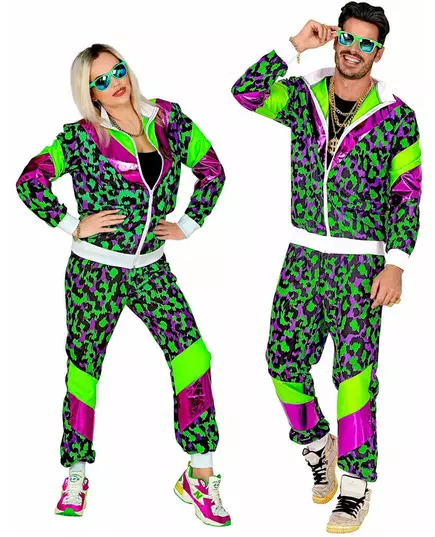 Déguisement survêtement imprimé léopard fluo grande taille, Taille: XX-Large