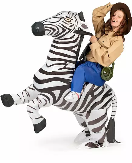 Opblaasbaar zebra kostuum voor volwassenen