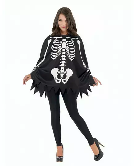 Skelet poncho voor volwassenen