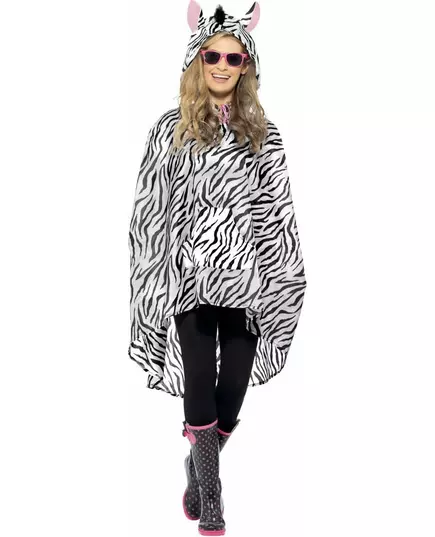 Poncho zebra voor volwassenen
