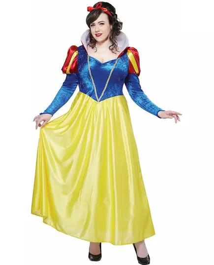 Geel en blauw Sneeuwwitje kostuum voor dames - Plus Size, Maat: XXX-Large (48/50)