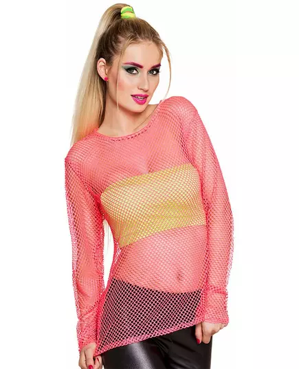 T-shirt fluo rose années 80 femme