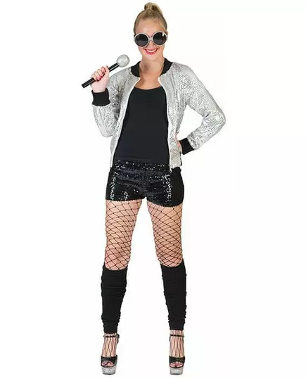 Veste à paillettes argent femme