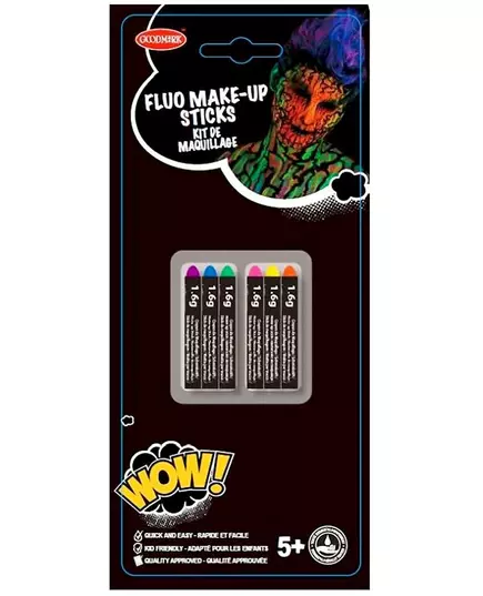 6 Crayons gras fluo UV