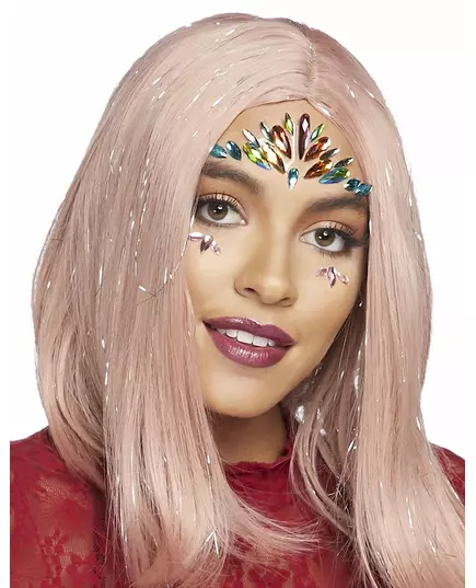 Bijoux pour visage adhésifs multicolores